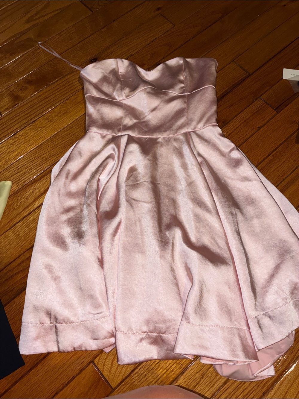 Altard State Satin Pink Strapless mini Party Dress